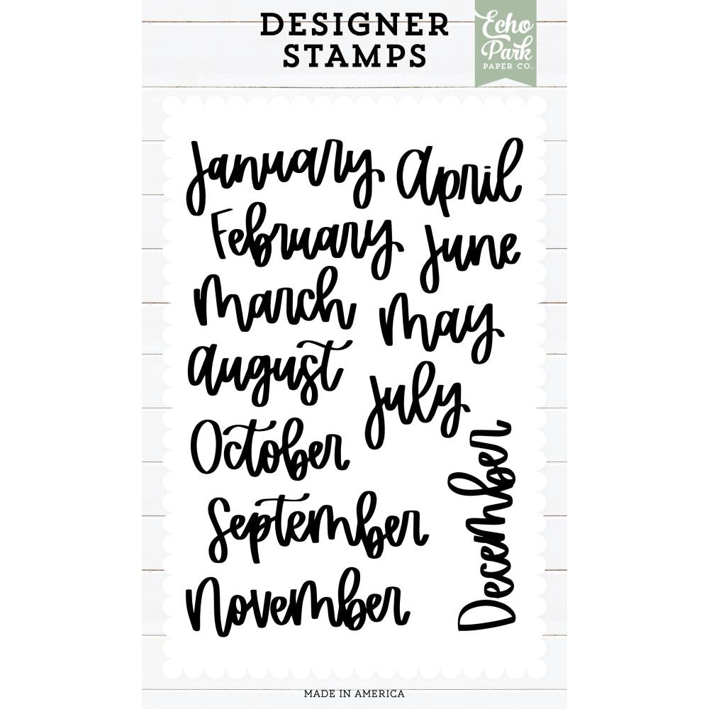 Echo Park Months Of The Year Script Clear Stamps epstamp198