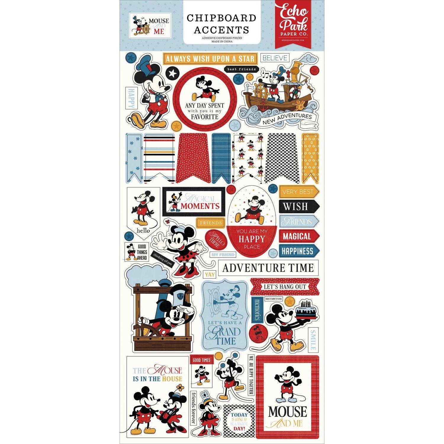 Echo Park Mouse And Me 6 x 13 Chipboard Accents mam487021