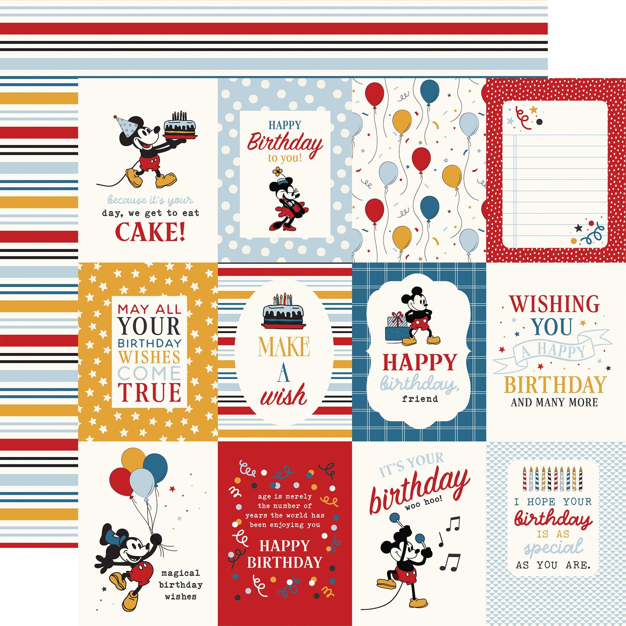 Echo Park Mouse And Me Birthday 12 x 12 Collection Kit mmb509016 Disney Sentiments