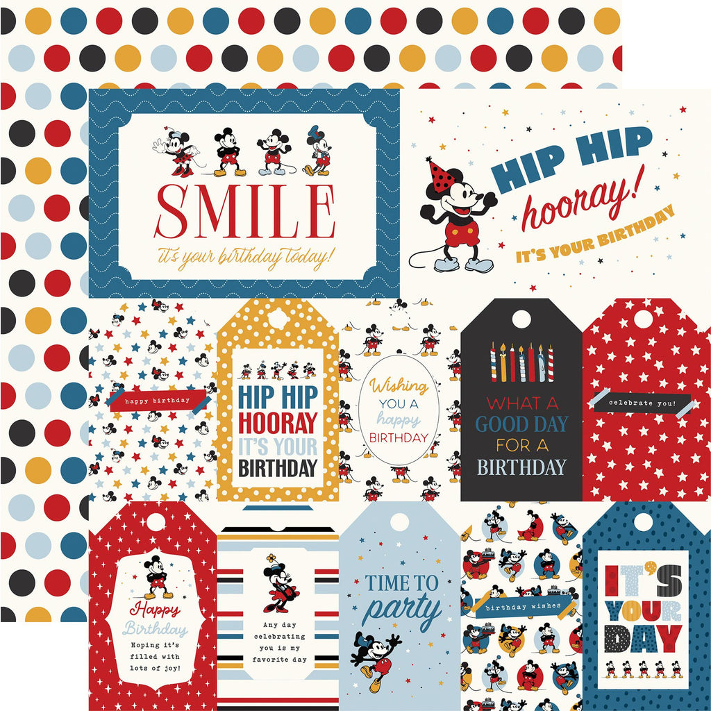 Echo Park Mouse And Me Birthday 12 x 12 Collection Kit mmb509016 Mickey Mouse Sentiments
