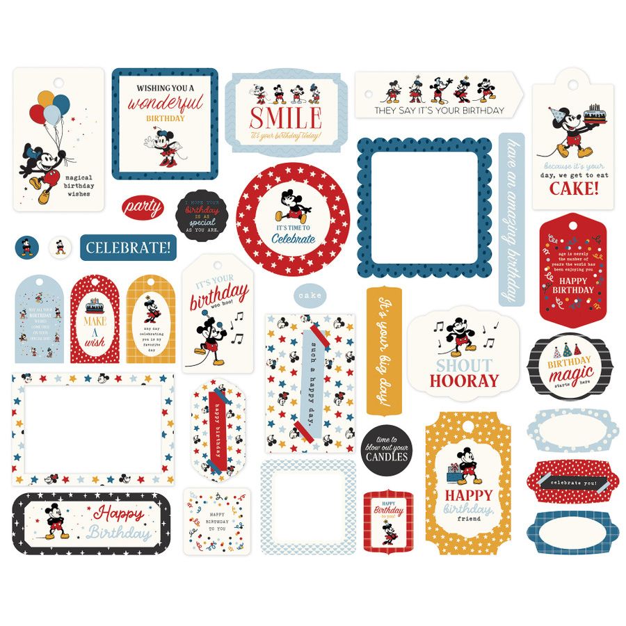 Echo Park Mouse And Me Birthday Frames And Tags mmb509025 Disney World Sentiments