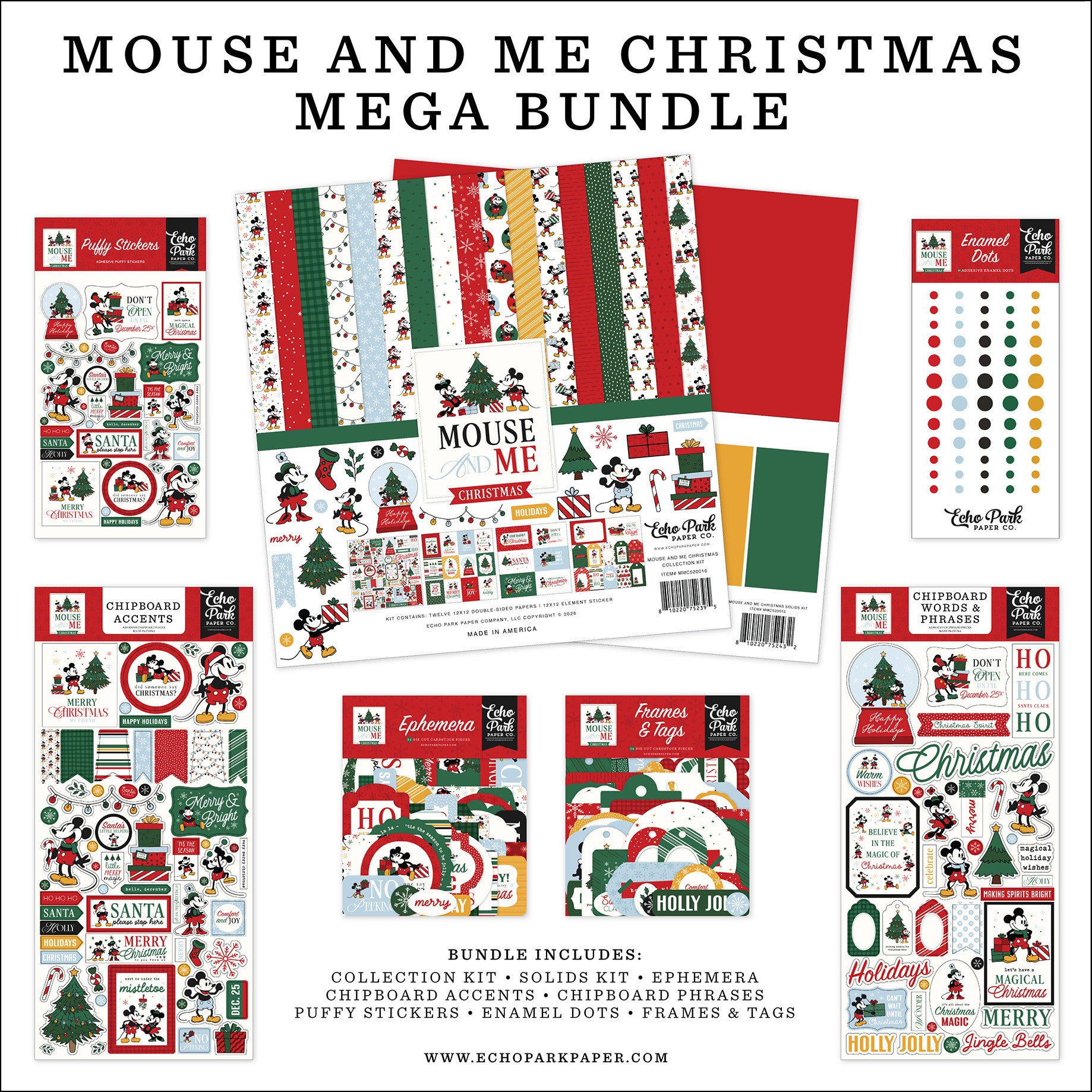Echo Park Mouse And Me Christmas 12 x 12 Mega Bundle mmc520050
