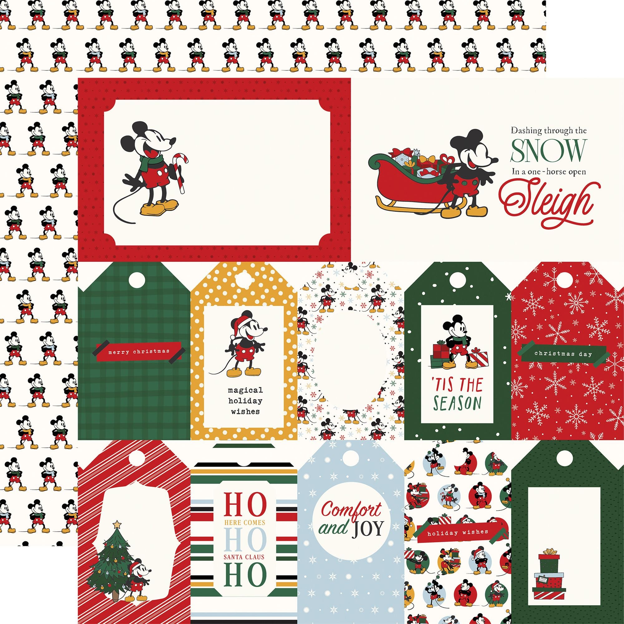 Echo Park Mouse And Me Christmas 12 x 12 Mega Bundle mmc520050 MIckey Gift Tags