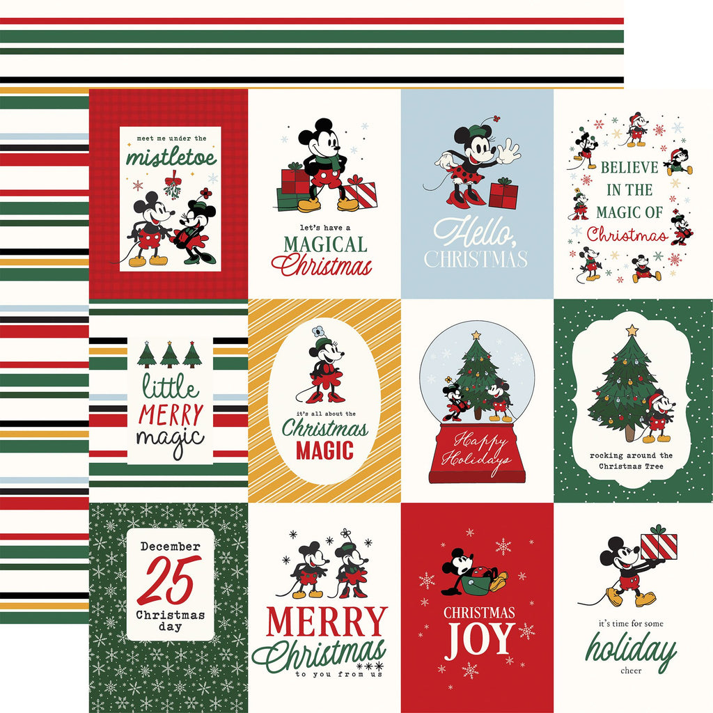Echo Park Mouse And Me Christmas 12 x 12 Mega Bundle mmc520050 Mickey Journaling Cards