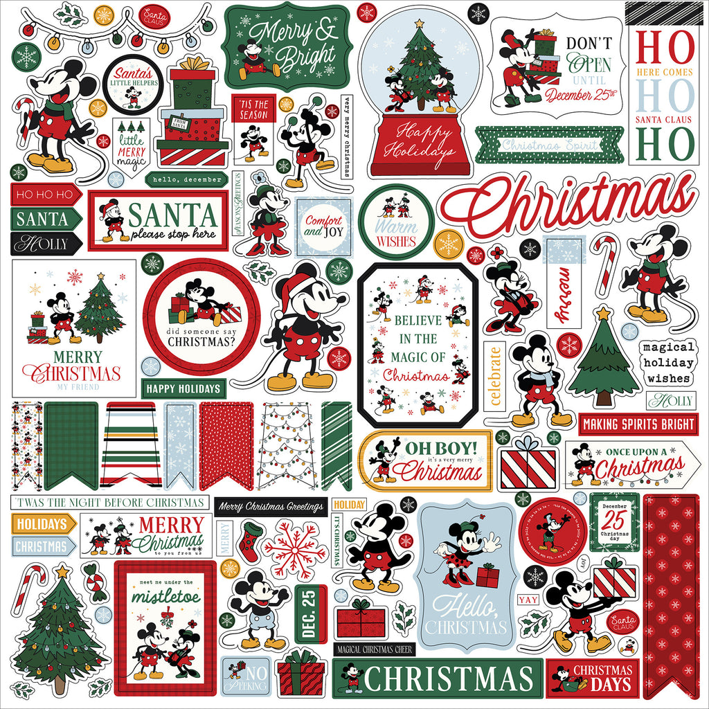 Echo Park Mouse And Me Christmas 12 x 12 Mega Bundle mmc520050 Sticker Sheet