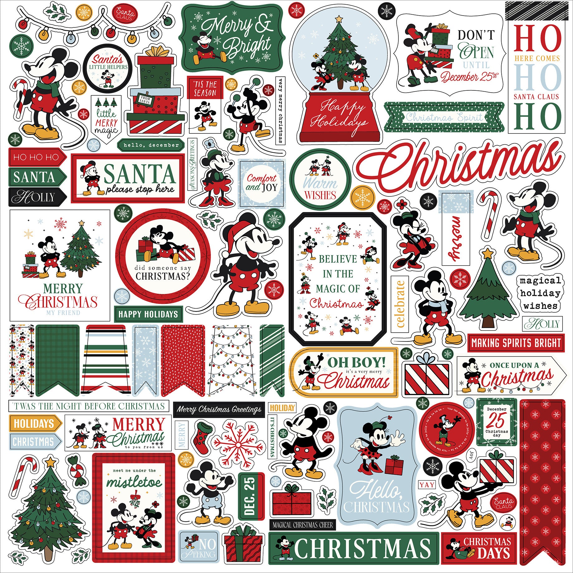 Echo Park Mouse And Me Christmas 12 x 12 Mega Bundle mmc520050 Sticker Sheet