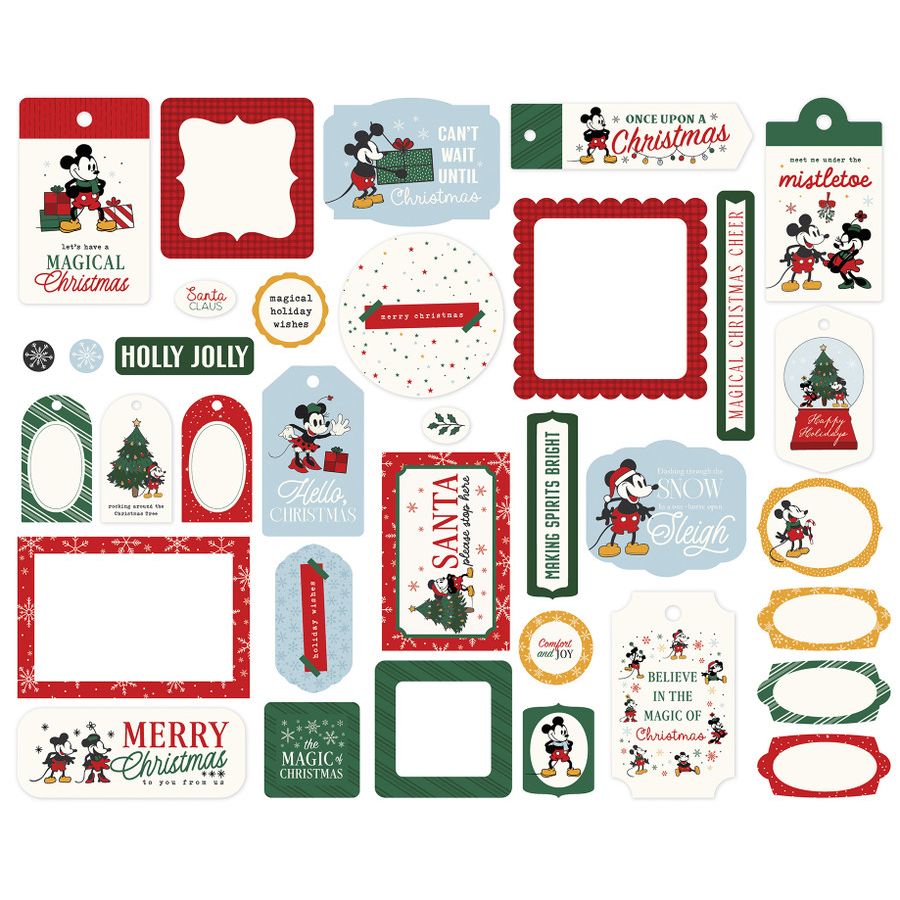Echo Park Mouse And Me Christmas Frames And Tags mmc520025 Mickey Holiday Sentiments