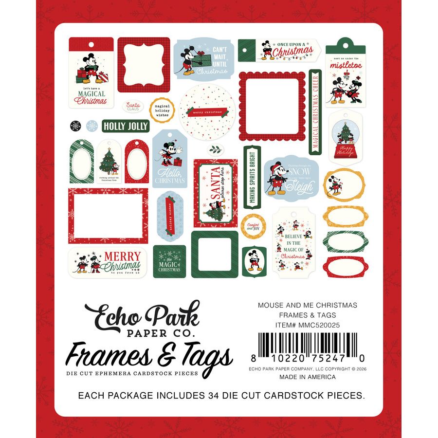 Echo Park Mouse And Me Christmas Frames And Tags mmc520025 Packaging Image