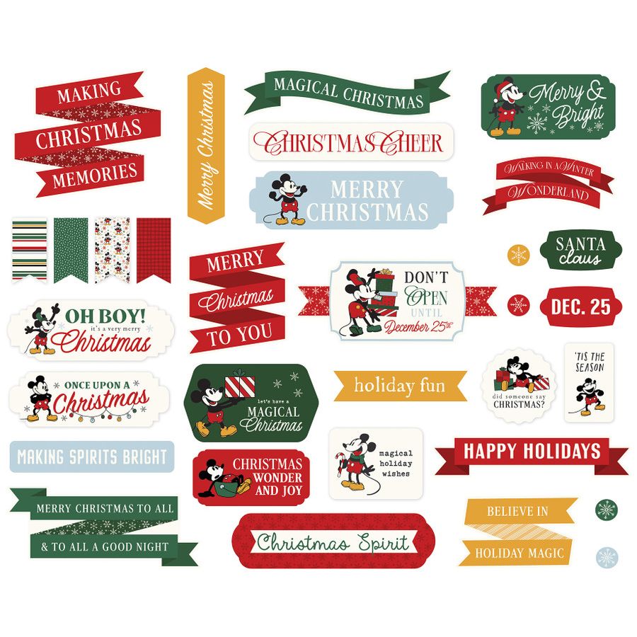 Echo Park Mouse And Me Christmas Titles And Phrases mmc520032 Mickey Holiday Sentiments