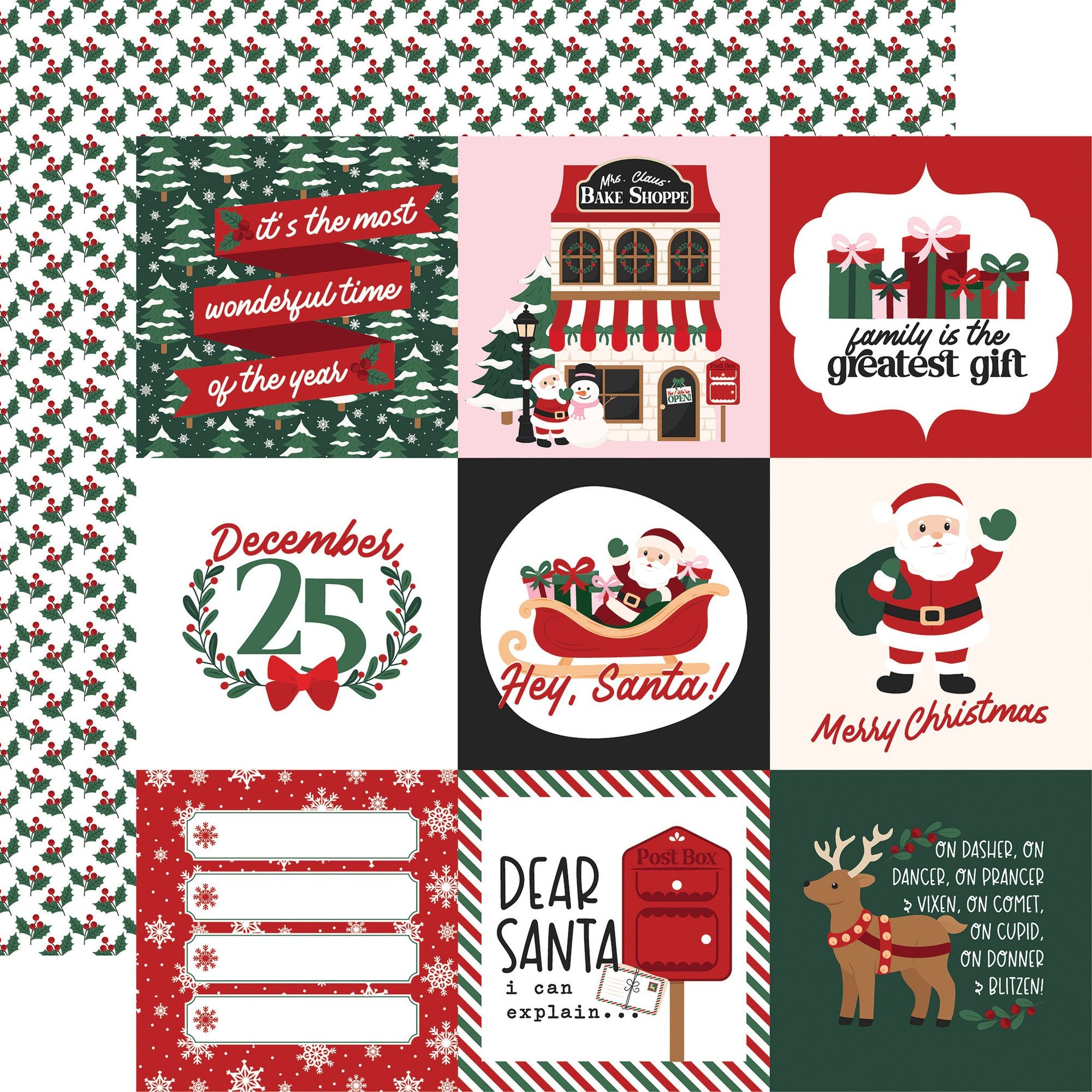 Echo Park North Pole Christmas 12 x 12 Collection Kit npc515016 Dear Santa Letter Sentiments