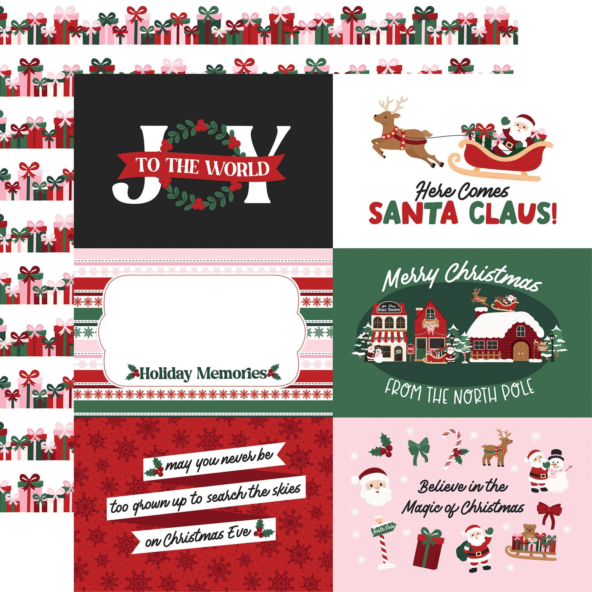 Echo Park North Pole Christmas 12 x 12 Collection Kit npc515016 Joy To The World Sentiments