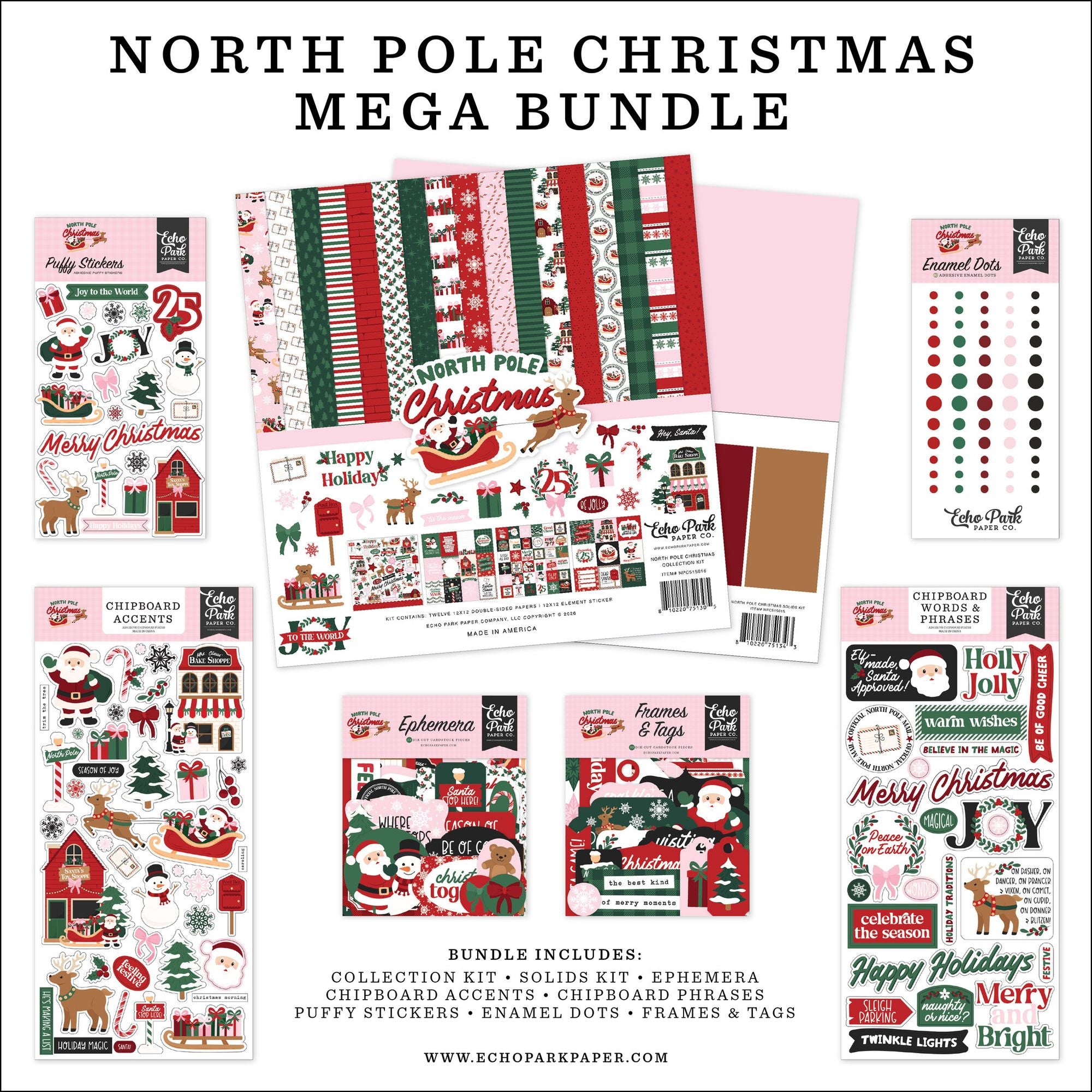 Echo Park North Pole Christmas 12 x 12 Mega Bundle npc515050
