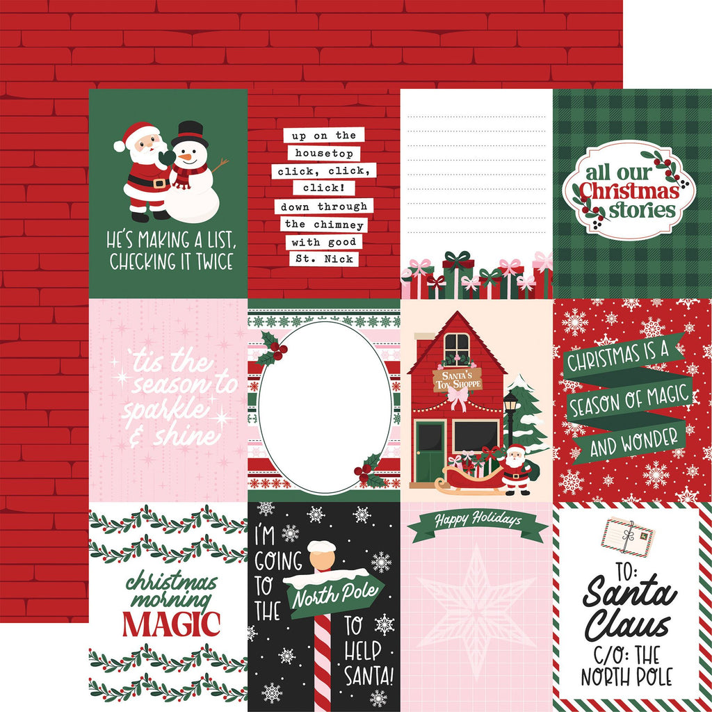 Echo Park North Pole Christmas 12 x 12 Mega Bundle npc515050 Journaling Cards