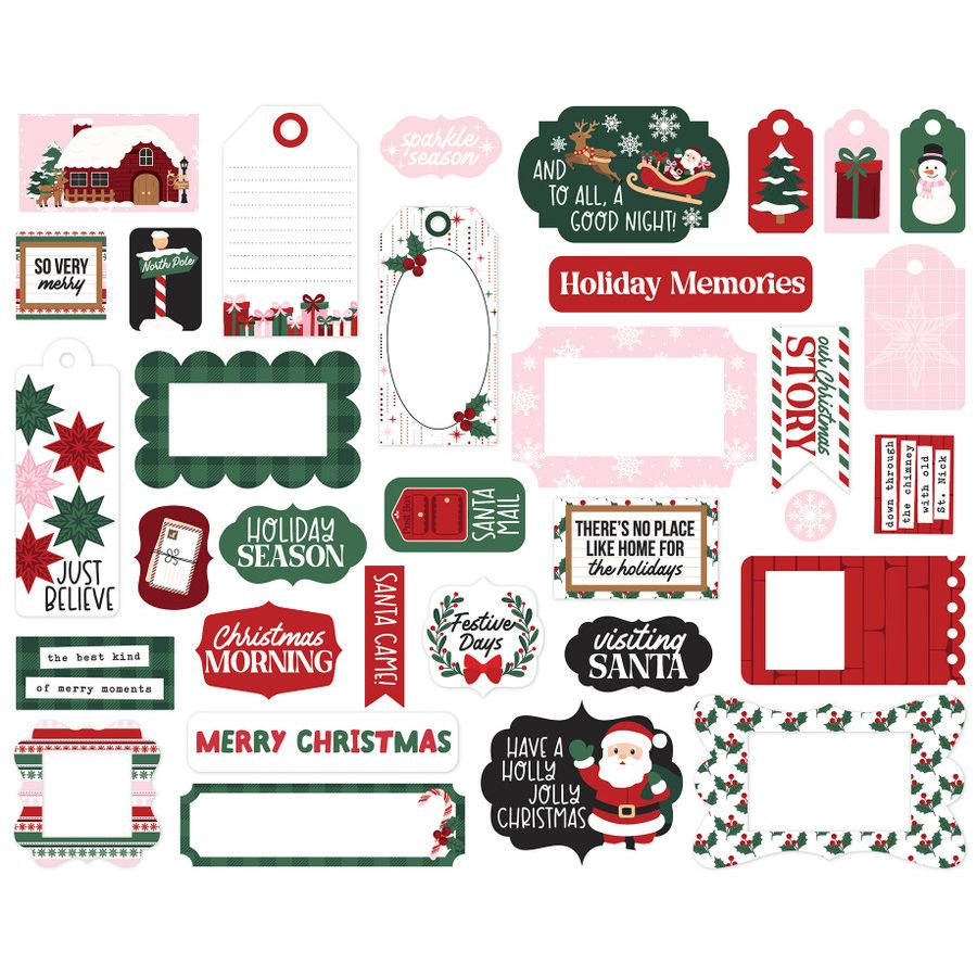 Echo Park North Pole Christmas Frames And Tags npc515025 Santa Claus Sentiments