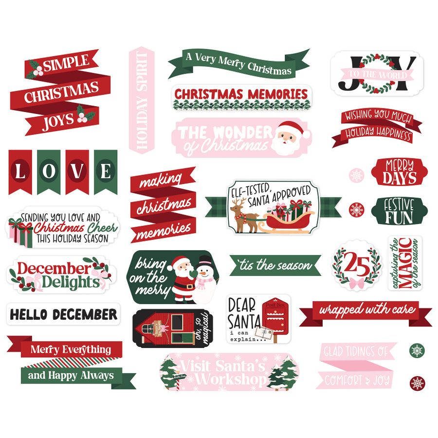 Echo Park North Pole Christmas Titles And Phrases npc515032 Santa Claus Sentiments