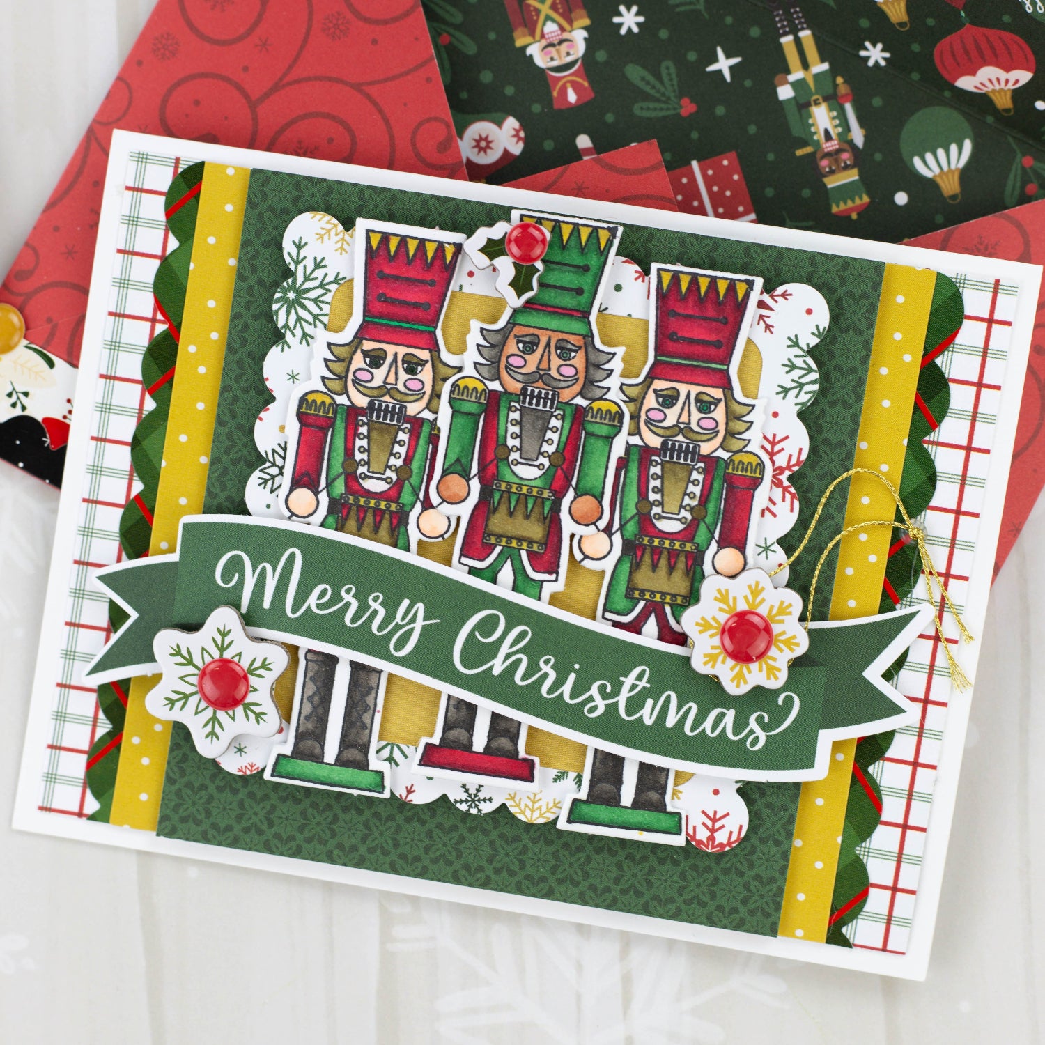 Echo Park Nutcracker Coordinating Dies nc387042 Christmas Card