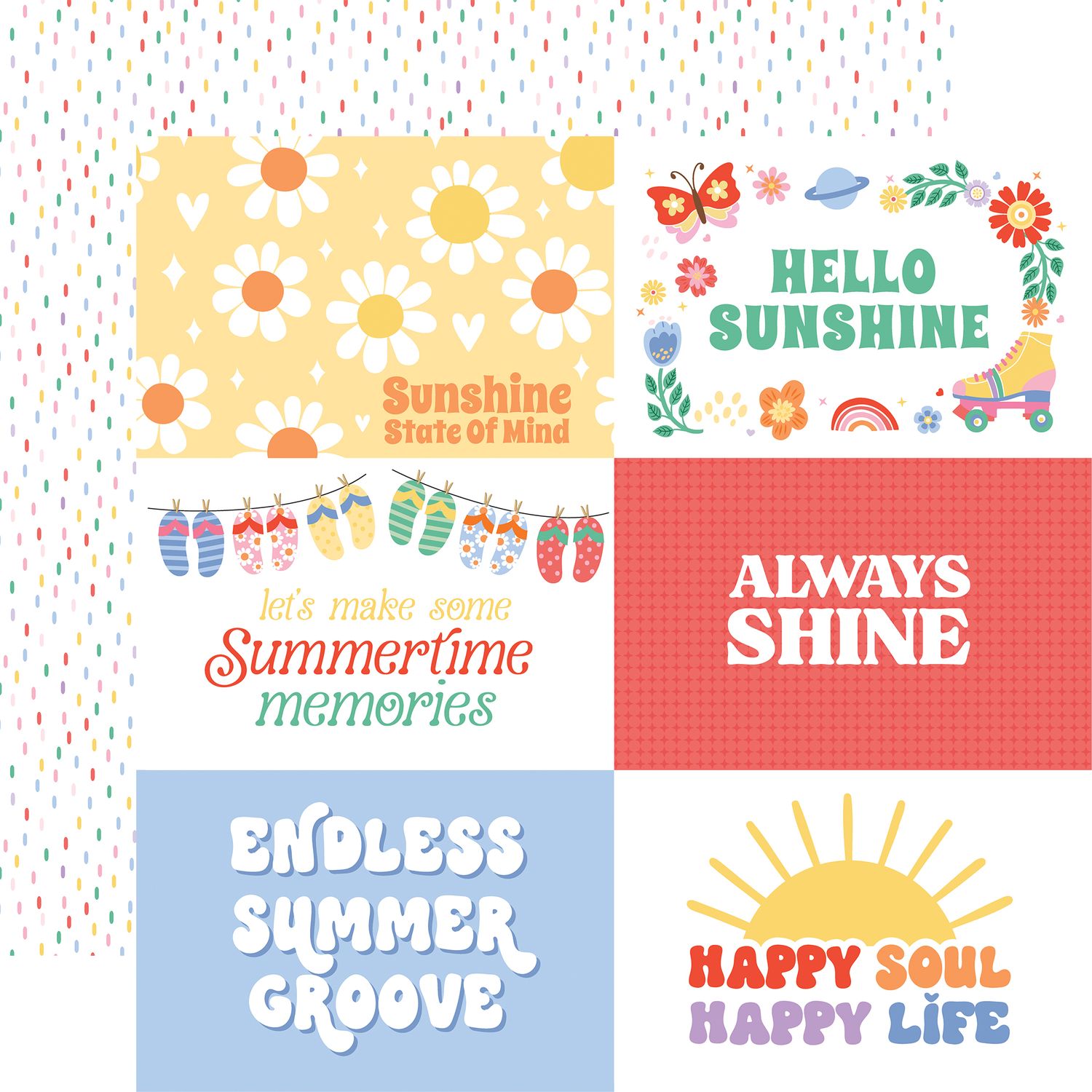 Echo Park Our Groovy Summer 12 x 12 Collection Kit ogs496016 Sunshine Sentiments