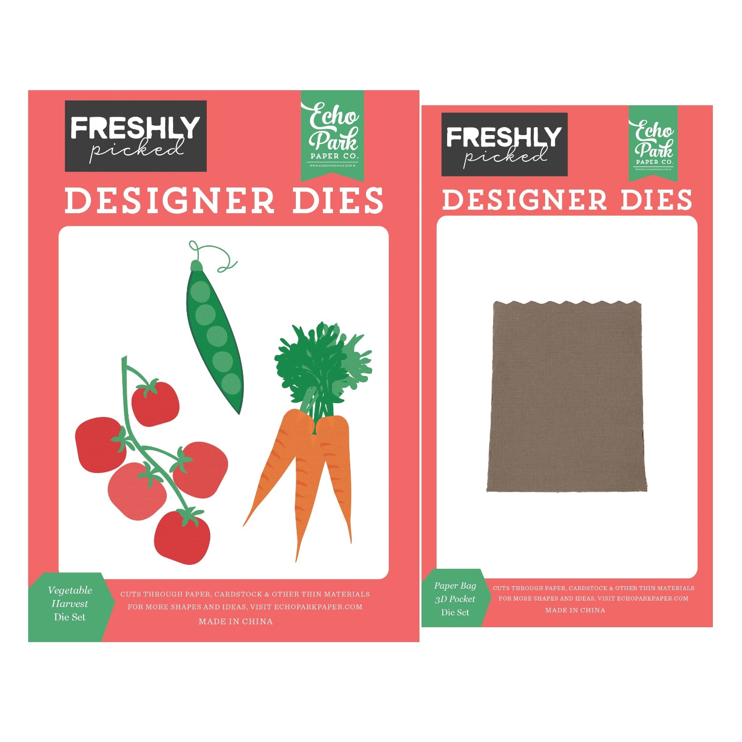 Echo Park Paper Bag 3D Pocket And Vegetable Harvest Dies Bundle