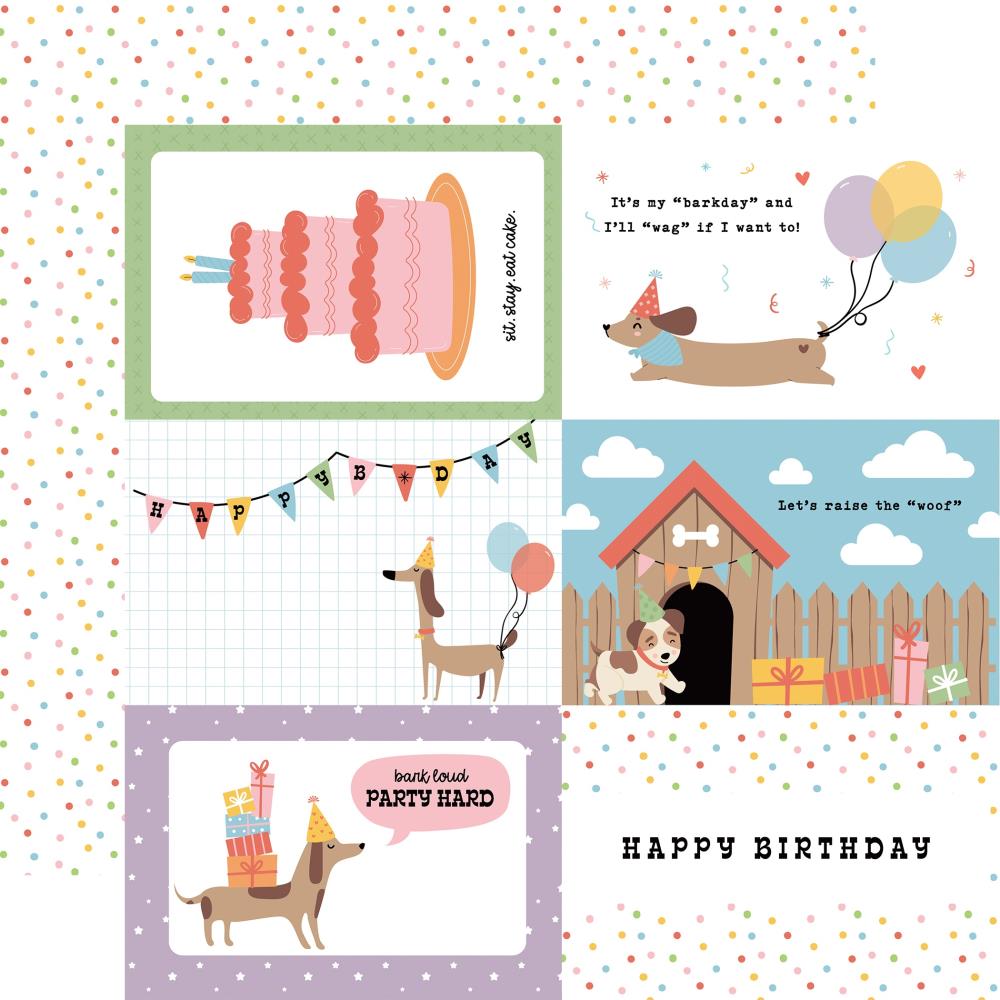 Echo Park Party Animal 12 x 12 Collection Kit pa480016 6x4 Journaling Cards