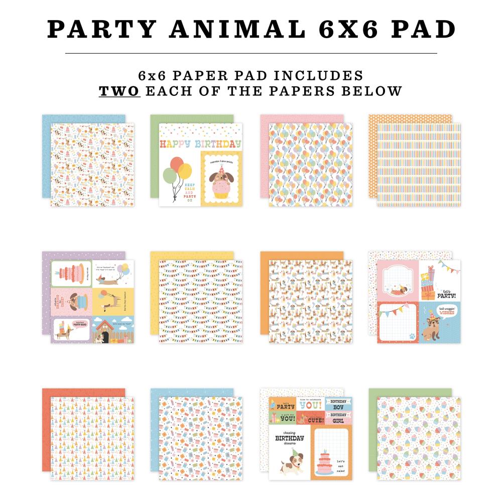 Echo Park Party Animal 6 x 6 Paper Pad pa480023 Product Image