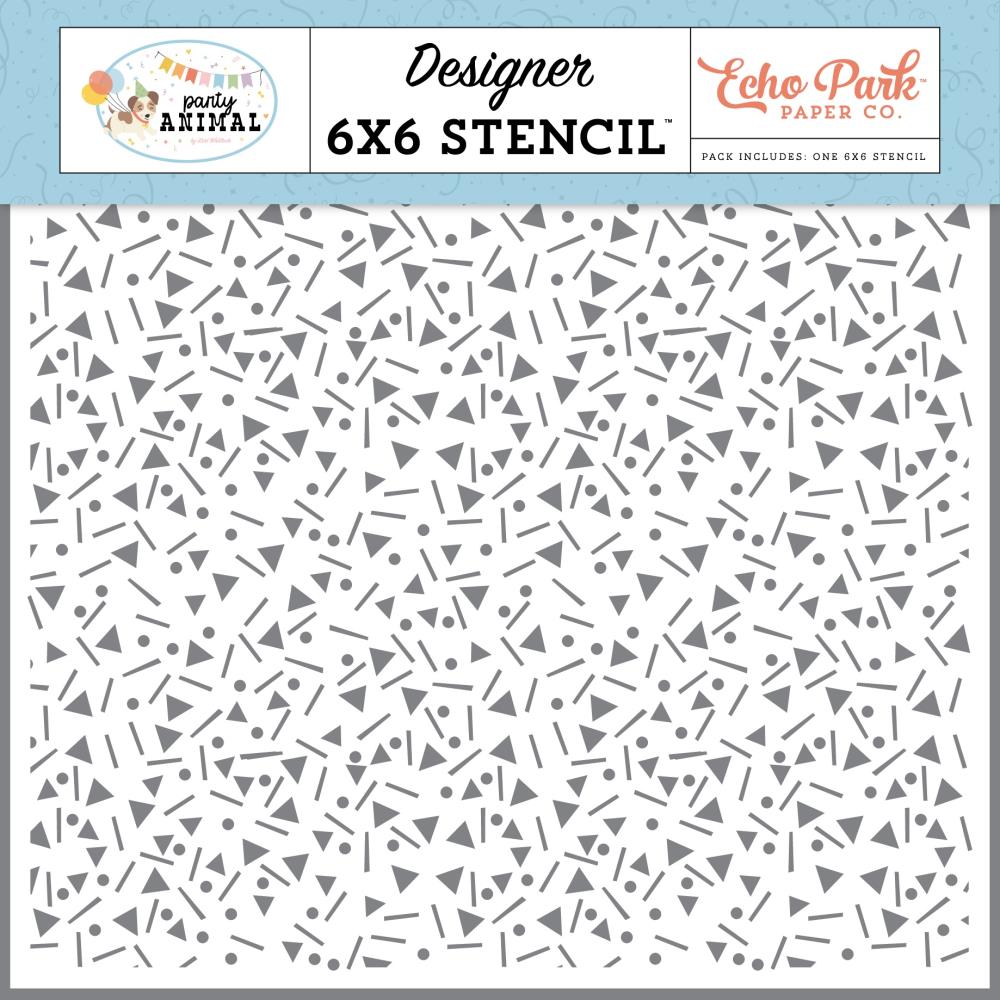 Echo Park Party Hard Confetti 6 x 6 Stencil pa480034