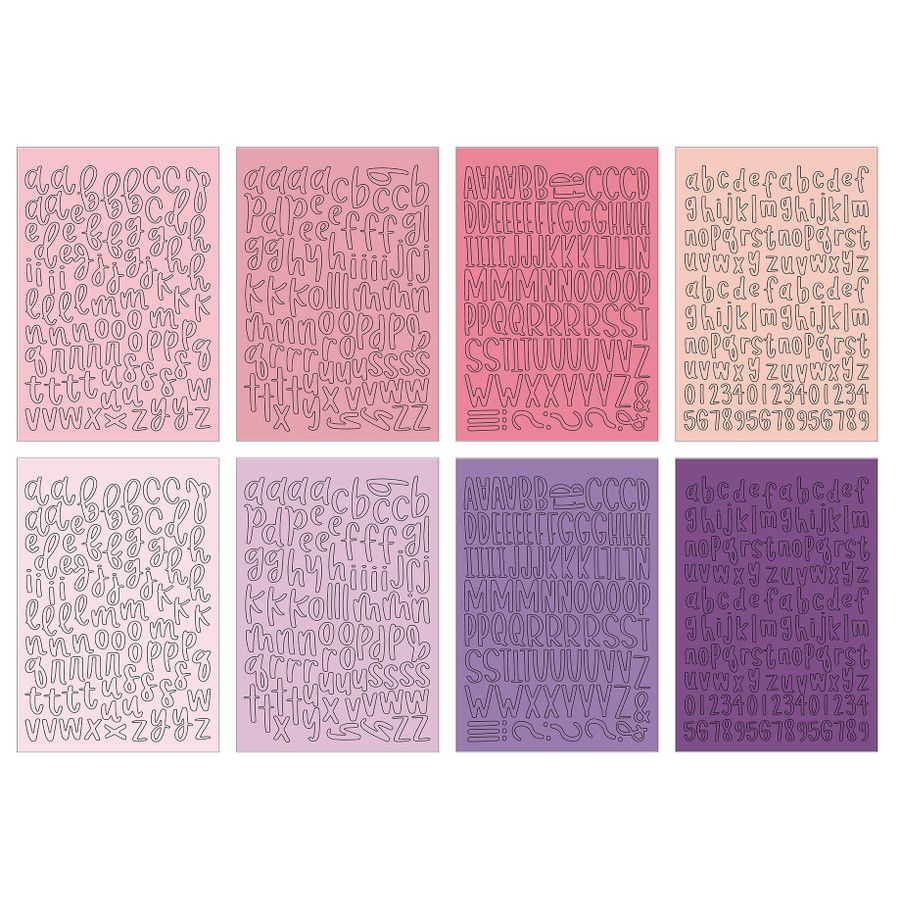 Echo Park Pink And Purple Alpha Sticker Book pe528029 Alphabet Fonts