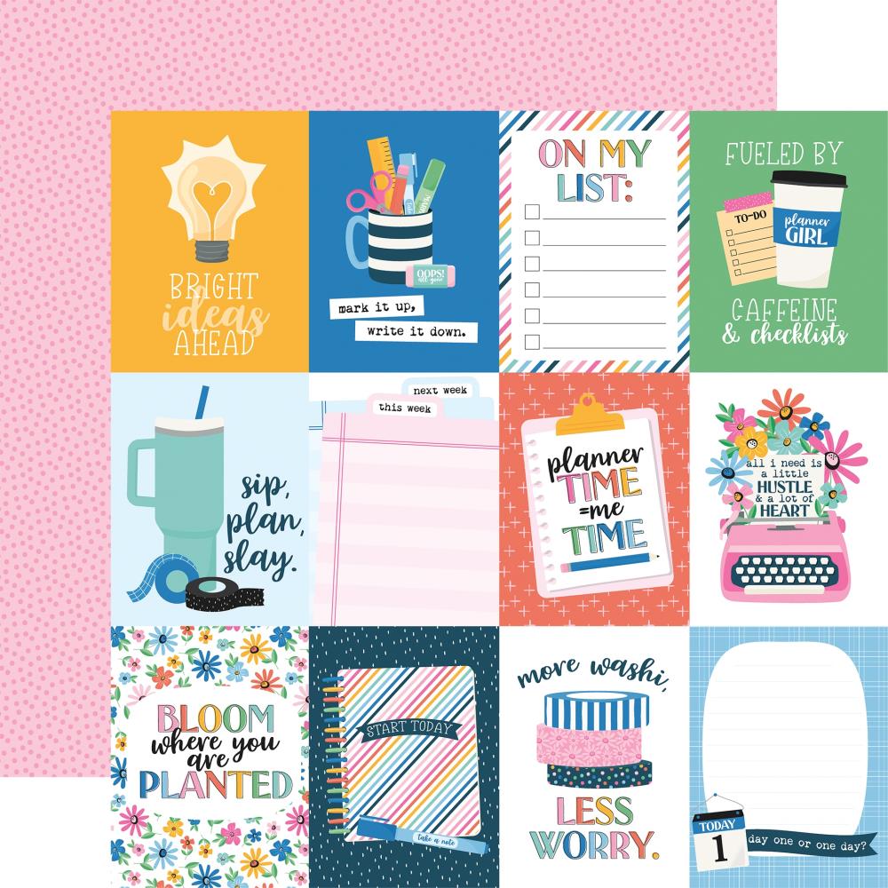 Echo Park Plan On It 12 x 12 Collection Kit poi474016 3X4 Journaling Cards