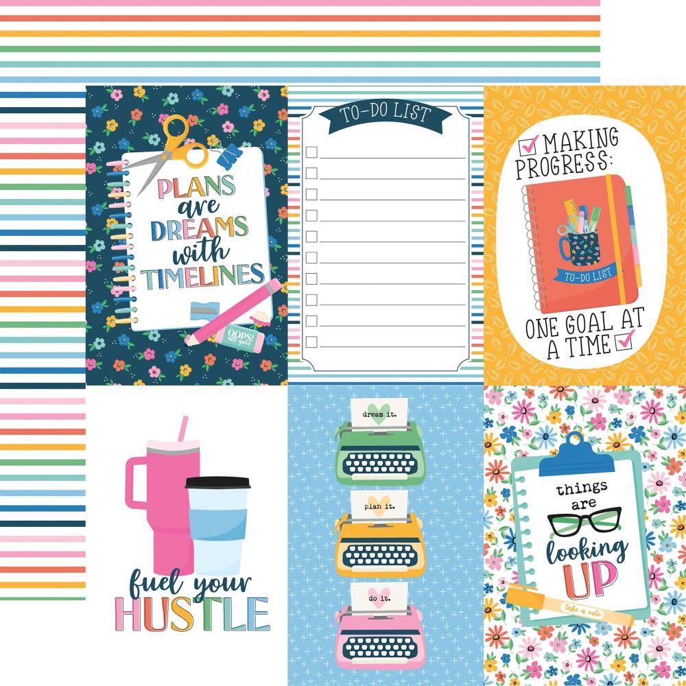 Echo Park Plan On It 12 x 12 Collection Kit poi474016 4X6 Journaling Cards