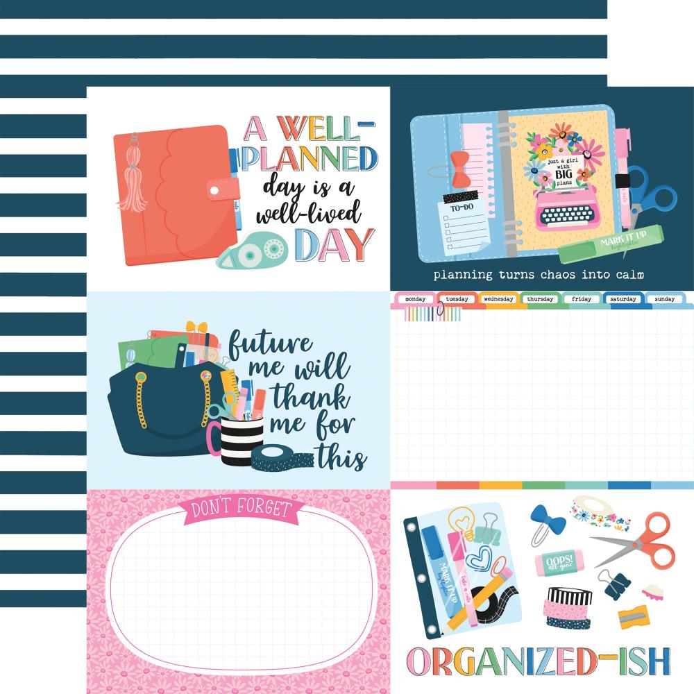 Echo Park Plan On It 12 x 12 Collection Kit poi474016 6X4 Journaling Cards