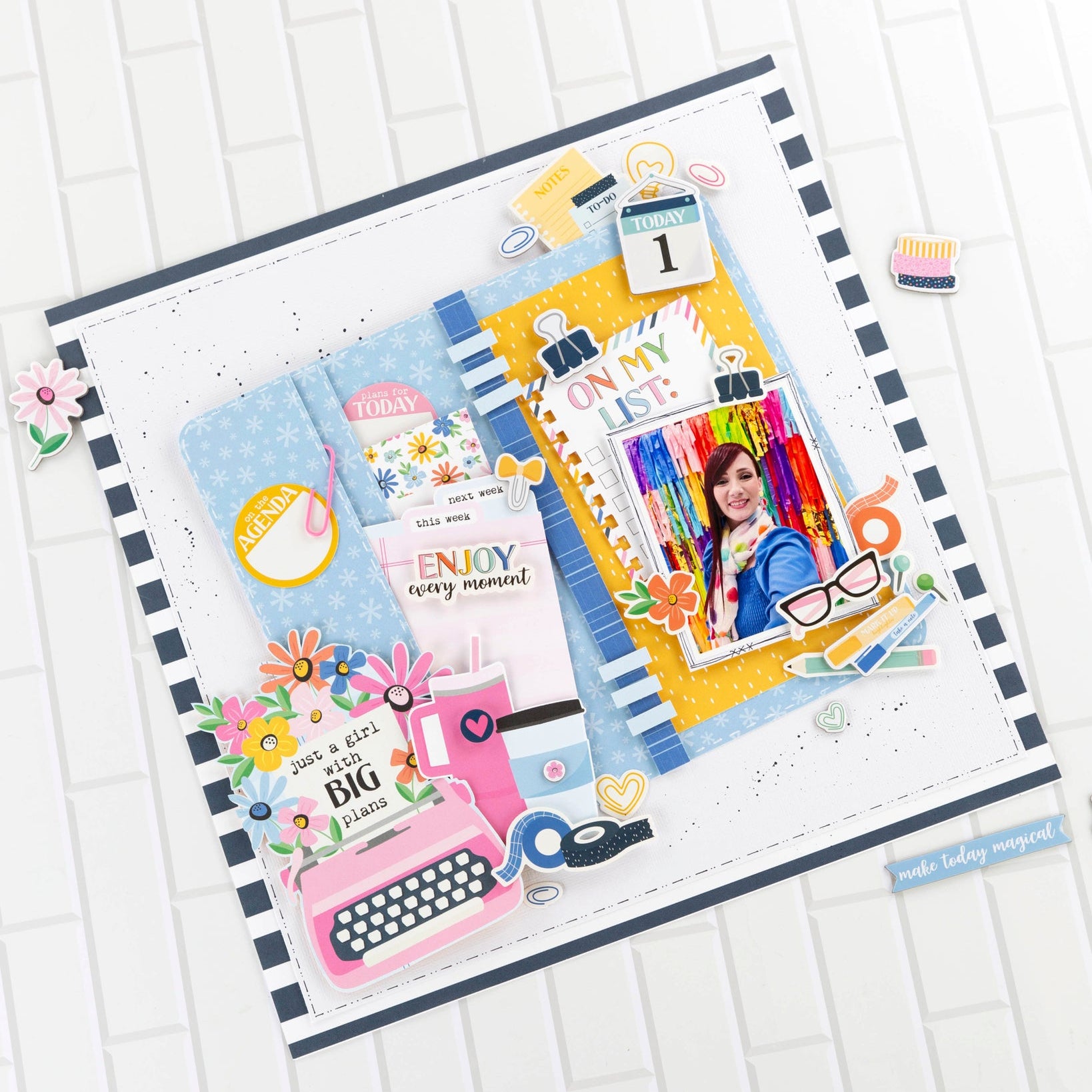 Echo Park Plan On It 12 x 12 Collection Kit poi474016 Just A Girl With Big Plans Layout