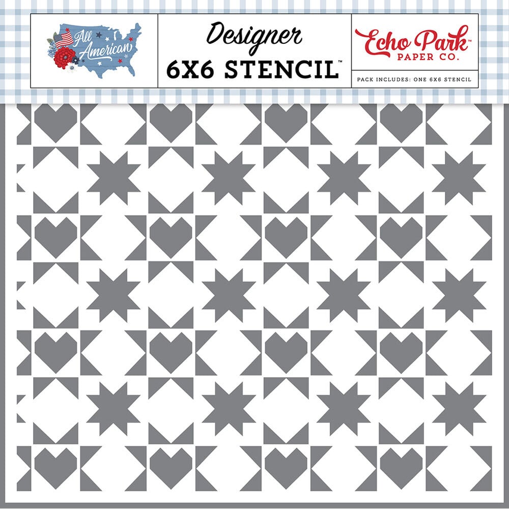 Echo Park Quilted America 6 x 6 Stencil all501033