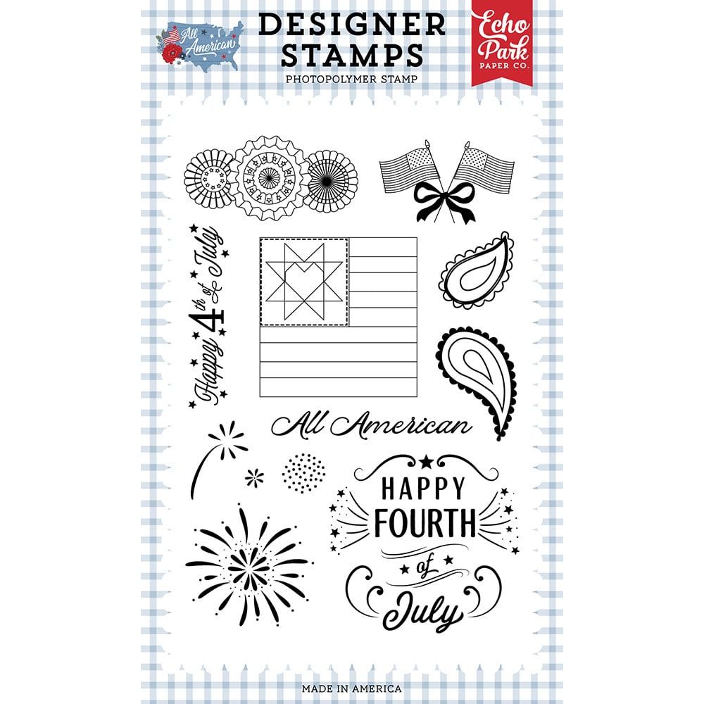 Echo Park Quilted Flag Clear Stamps all501043