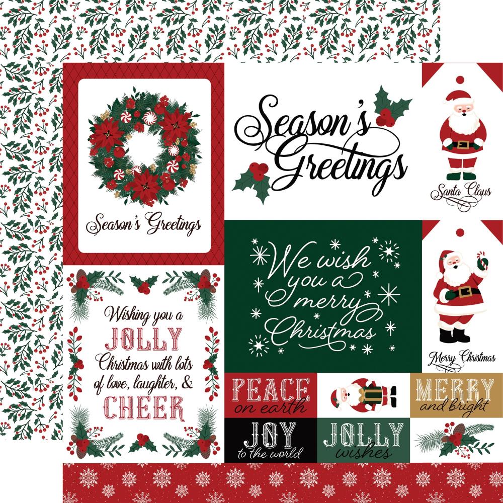Echo Park Santa Claus 12 x 12 Collection Kit bsb388016 Multi Journaling Cards