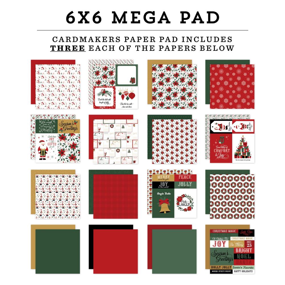 Echo Park Santa Claus 6 x 6 Mega Paper Pad sc457031 Detailed Images