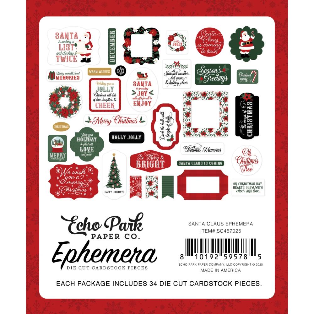 Echo Park Santa Claus Ephemera sc457024 Packaging View