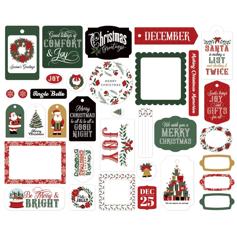 Echo Park Santa Claus Frames And Tags sc457025 Christmas Sentiments