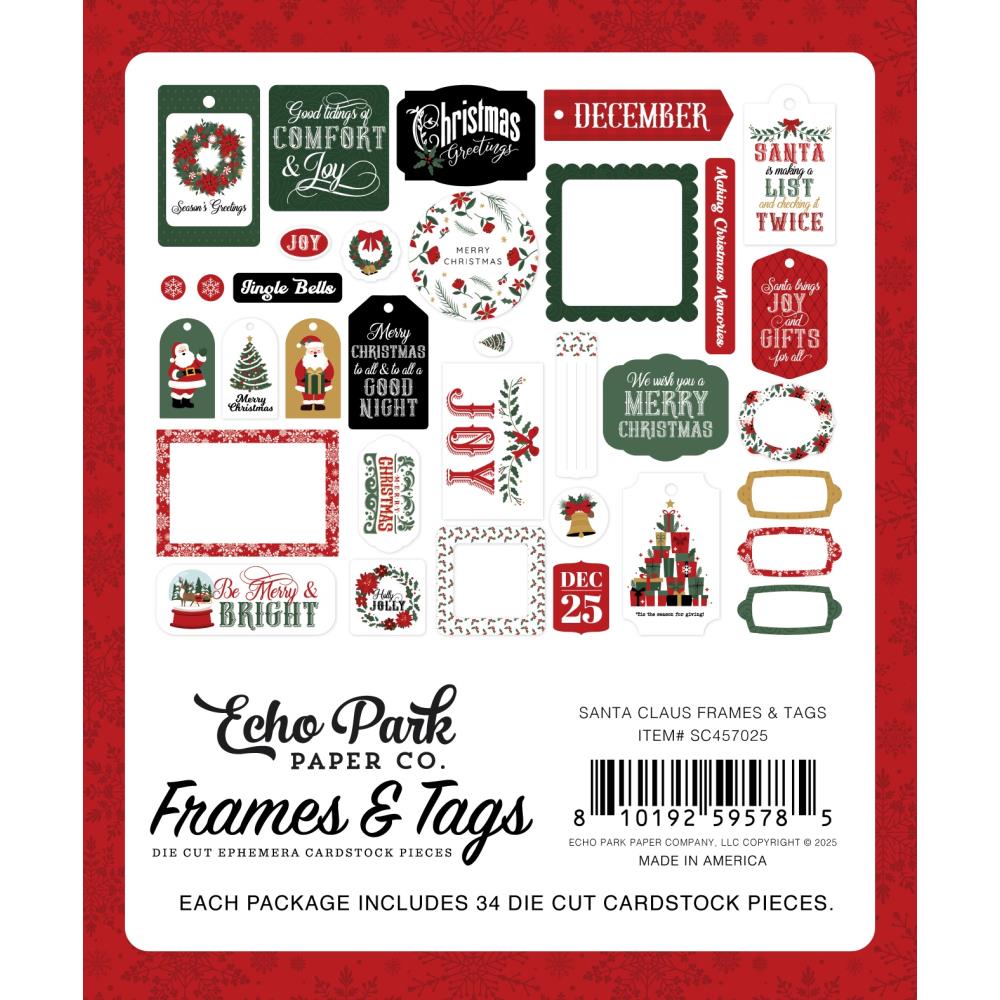Echo Park Santa Claus Frames And Tags sc457025 Packaging Image