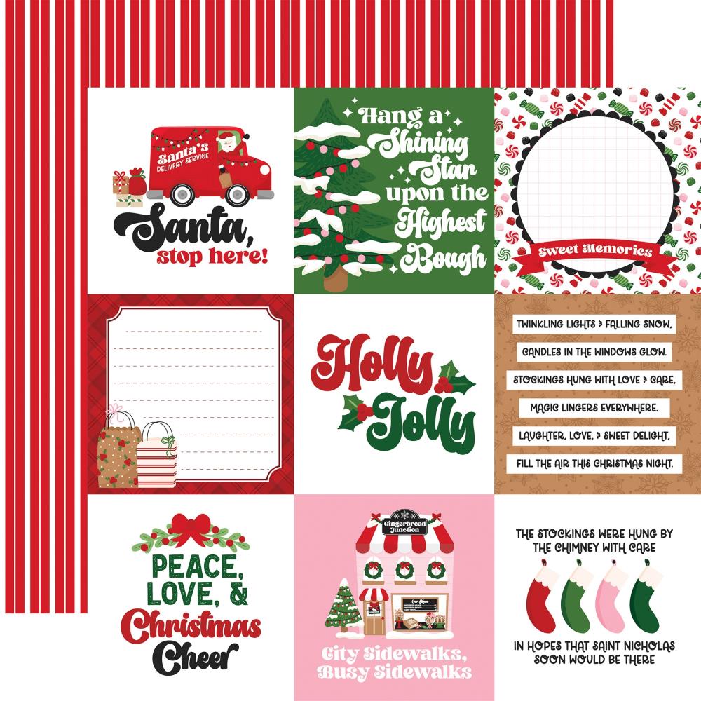 Echo Park Santa's Christmas Delivery 12 x 12 Collection Kit scd459016 4X4 Journaling Cards