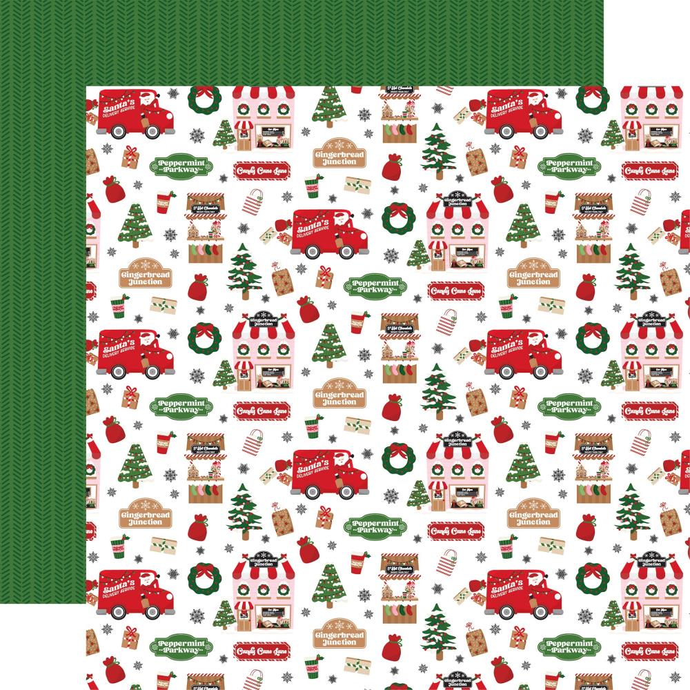 Echo Park Santa's Christmas Delivery 12 x 12 Collection Kit scd459016 Candy Cane Lane