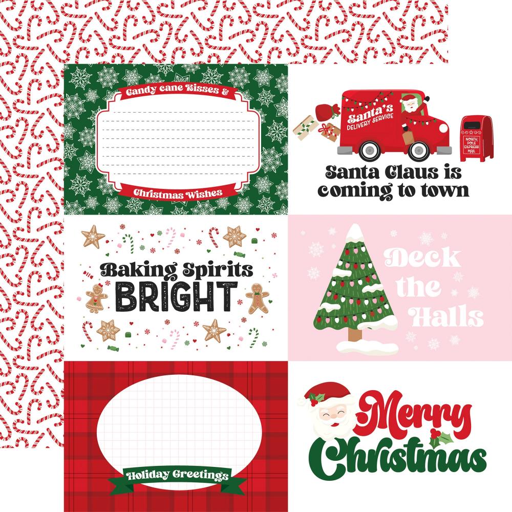 Echo Park Santa's Christmas Delivery 12 x 12 Mega Bundle scd459050 6X4 Journaling Cards