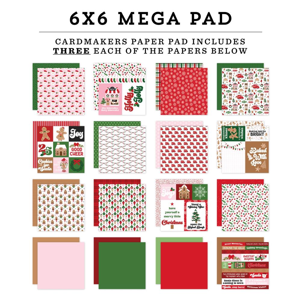 Echo Park Santa's Christmas Delivery 6 x 6 Mega Paper Pad scd459031 Detailed Images