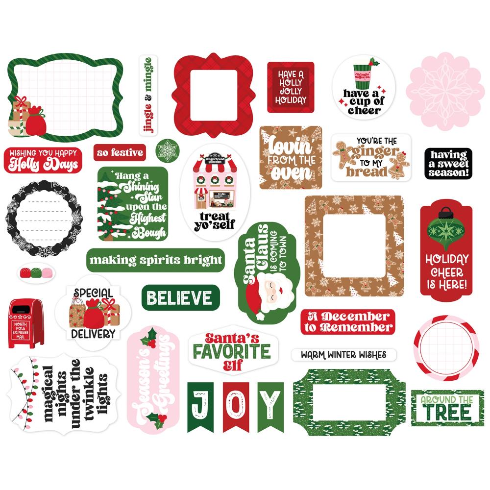 Echo Park Santa's Christmas Delivery Ephemera scd459024 Holiday Sentiments