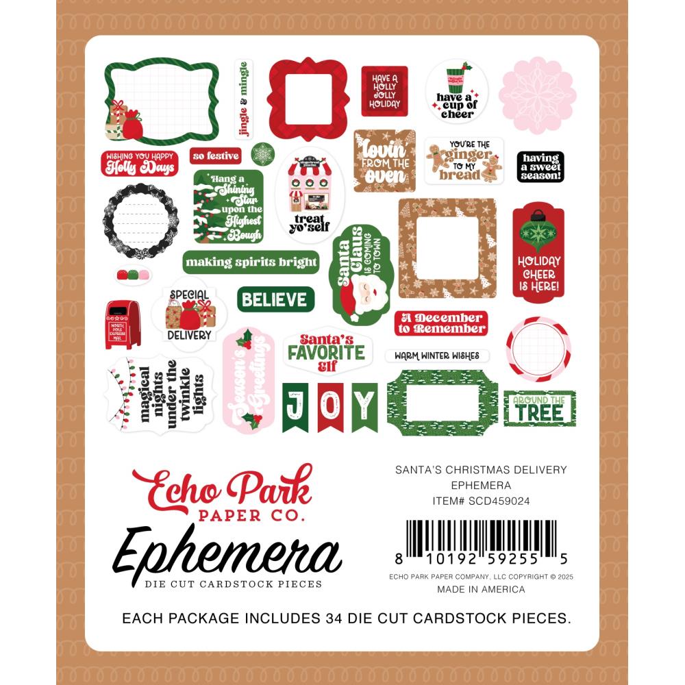 Echo Park Santa's Christmas Delivery Ephemera scd459024 Packaging Image
