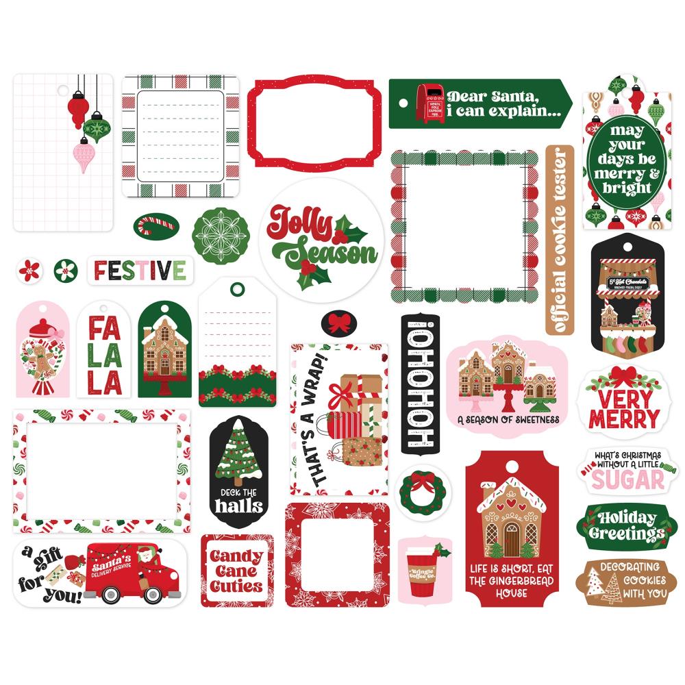 Echo Park Santa's Christmas Delivery Frames And Tags scd459025 Holiday Sentiments