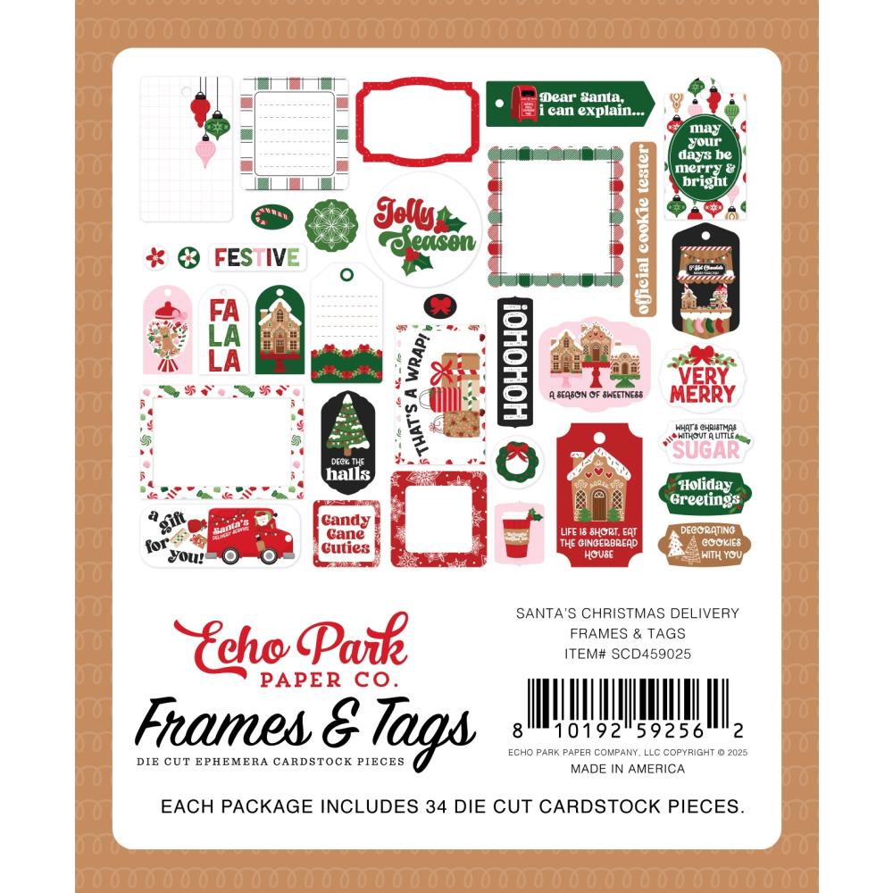 Echo Park Santa's Christmas Delivery Frames And Tags scd459025 Packaging Image