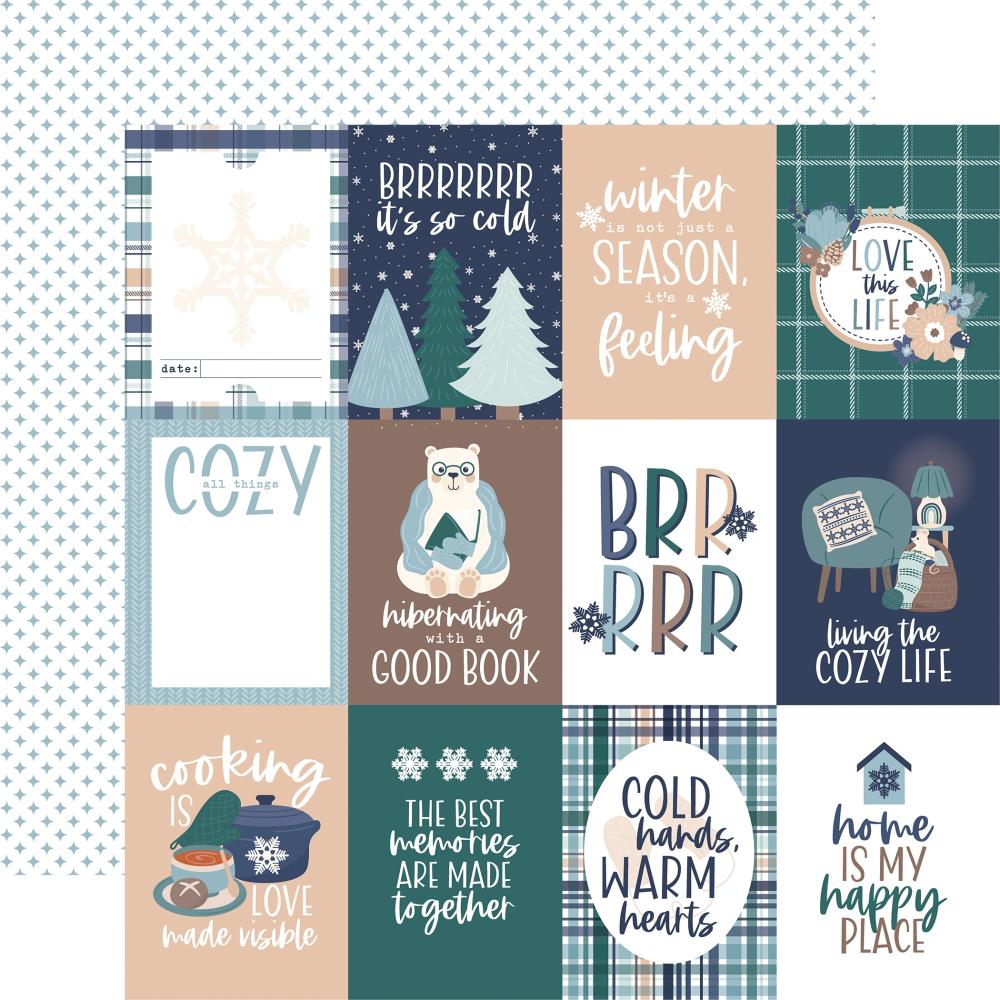 Echo Park Snow Day 12 x 12 Collection Kit sd469016 3X4 Journaling Cards