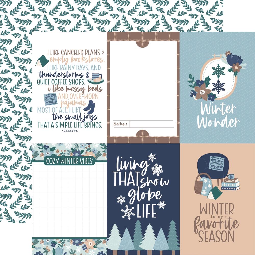 Echo Park Snow Day 12 x 12 Collection Kit sd469016 4X6 Journaling Cards