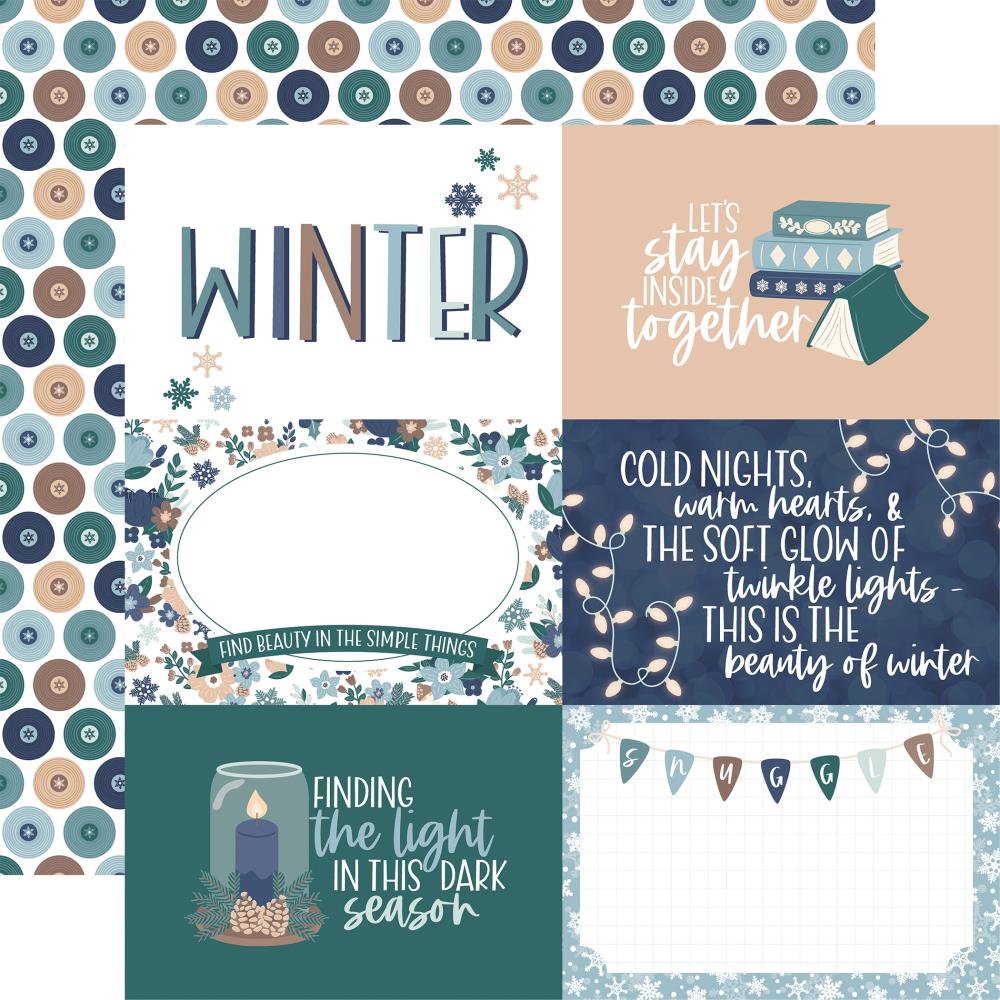 Echo Park Snow Day 12 x 12 Collection Kit sd469016 6X4 Journaling Cards