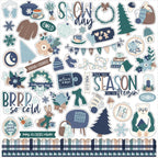 Echo Park Snow Day 12 x 12 Collection Kit sd469016 Cardstock Stickers