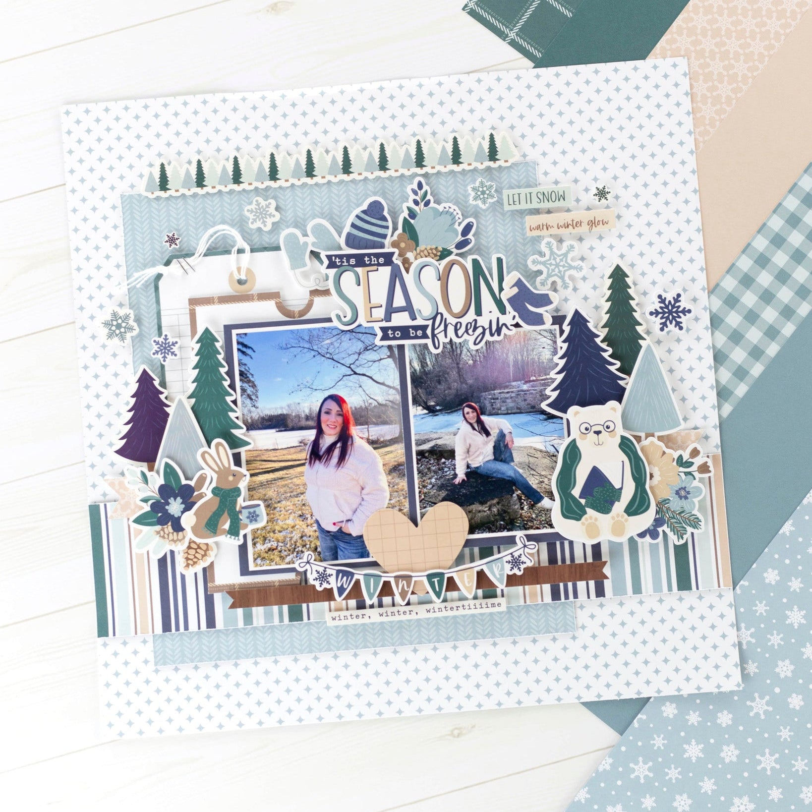 Echo Park Snow Day 12 x 12 Collection Kit sd469016 Winter Season Layout